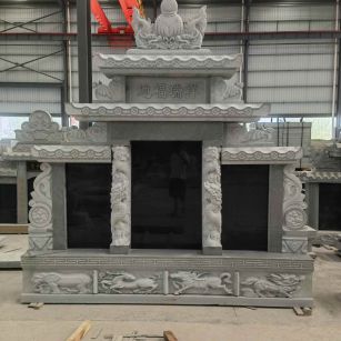 鞍山 芝麻灰高档墓碑、土墓，一套也支持定做