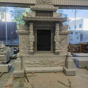 鞍山 芝麻灰高档墓碑、土墓，一套也支持定做