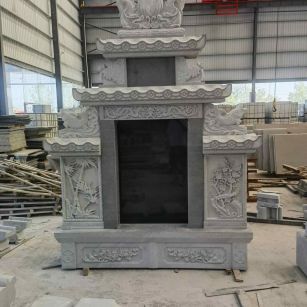 鞍山 芝麻灰高档墓碑、土墓，一套也支持定做